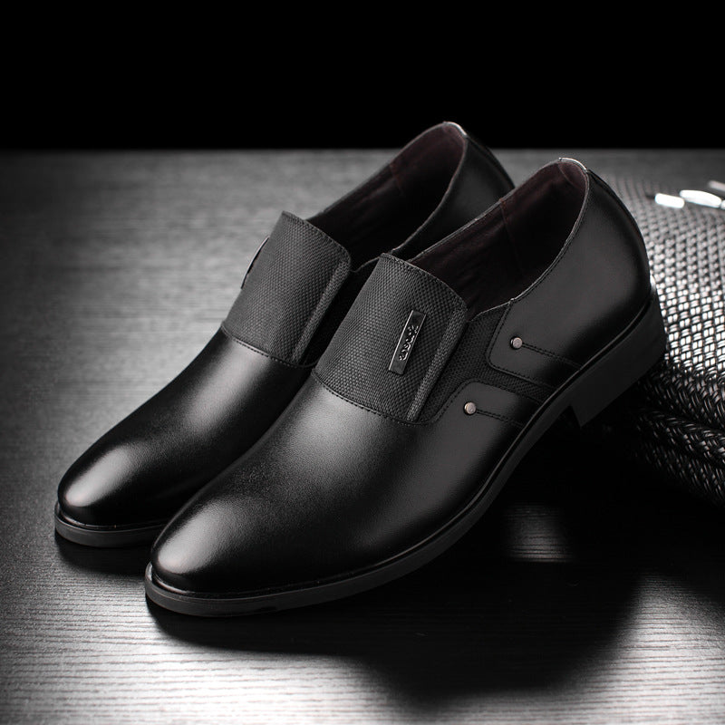 Men's Casual Leather Shoes, Pointed Business Footwear