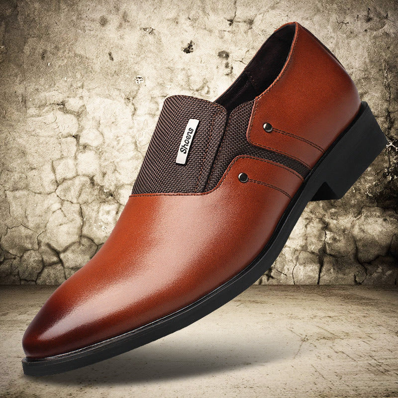 Men's Casual Leather Shoes, Pointed Business Footwear