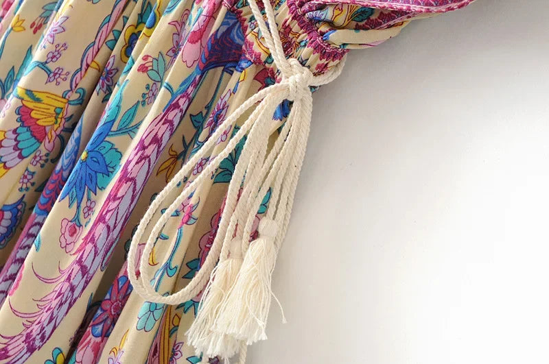Boho Queens Women Peacock Floral