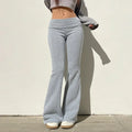 Casual Sexy Basic Solid Flare Pants Y2K Slim Low-Waisted