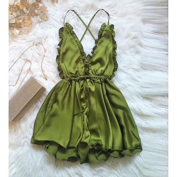 Colorful Strap Bodysuit - Women's Sleepwear Jumpsuit