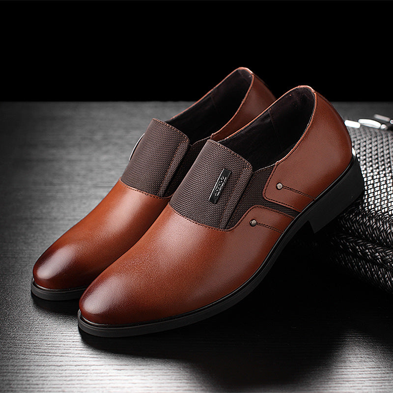 Men's Casual Leather Shoes, Pointed Business Footwear
