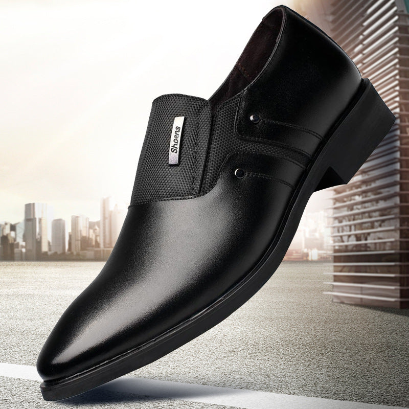 Men's Casual Leather Shoes, Pointed Business Footwear